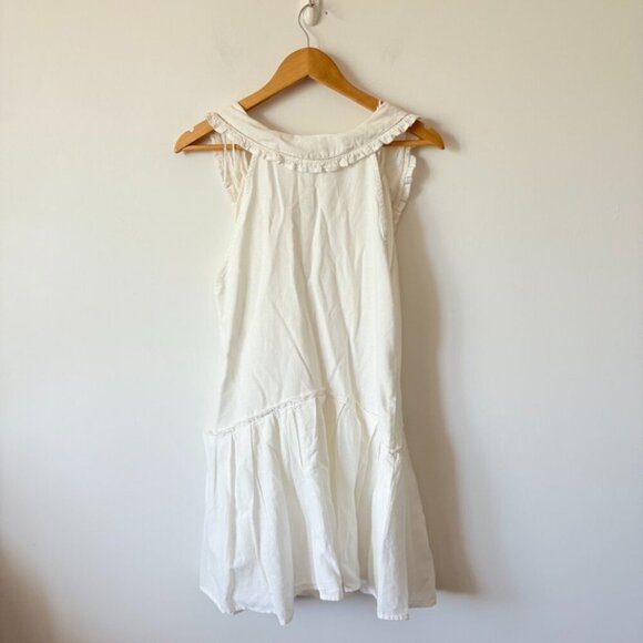 Zara Peter Pan Collar Linen Blend Short Dress NWT White Size Small - Picture 6 of 9